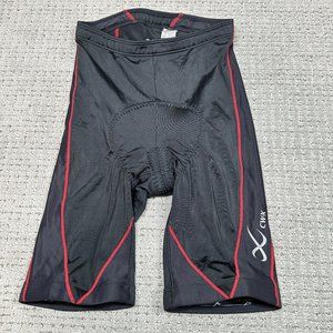 CW-X Shorts Womens Pull On Padded Muscle Support Compression Drawstring Black S